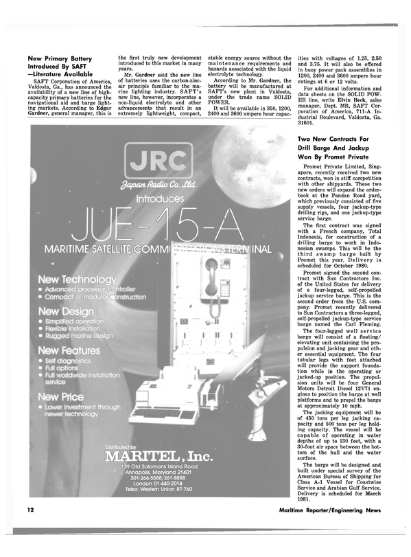 Maritime Reporter Magazine, page 10,  Jul 15, 1980