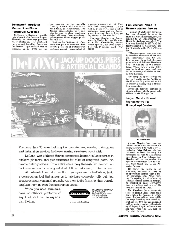 Maritime Reporter Magazine, page 22,  Jul 15, 1980