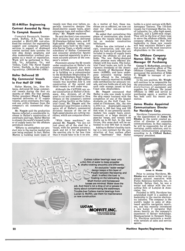 Maritime Reporter Magazine, page 20,  Aug 15, 1980