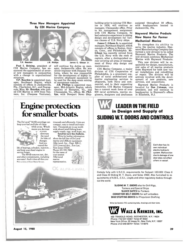Maritime Reporter Magazine, page 37,  Aug 15, 1980