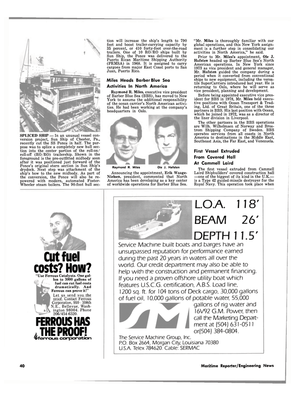 Maritime Reporter Magazine, page 38,  Aug 15, 1980