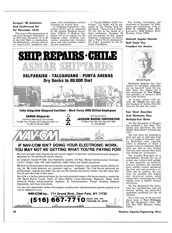 Maritime Reporter Magazine, page 28,  Sep 1980