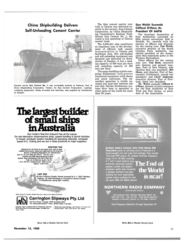 Maritime Reporter Magazine, page 47,  Nov 15, 1980