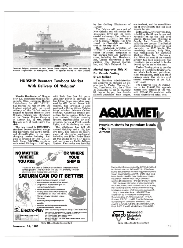 Maritime Reporter Magazine, page 51,  Nov 15, 1980