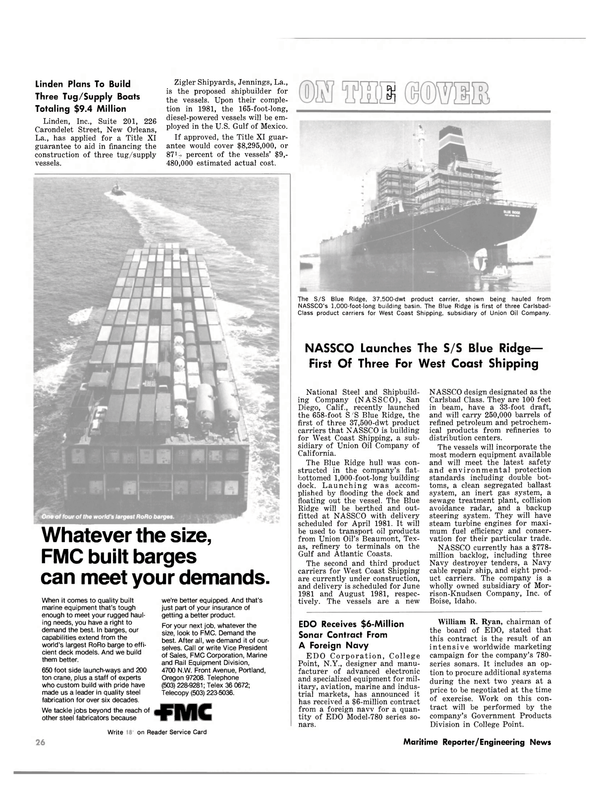 Maritime Reporter Magazine, page 20,  Dec 15, 1980