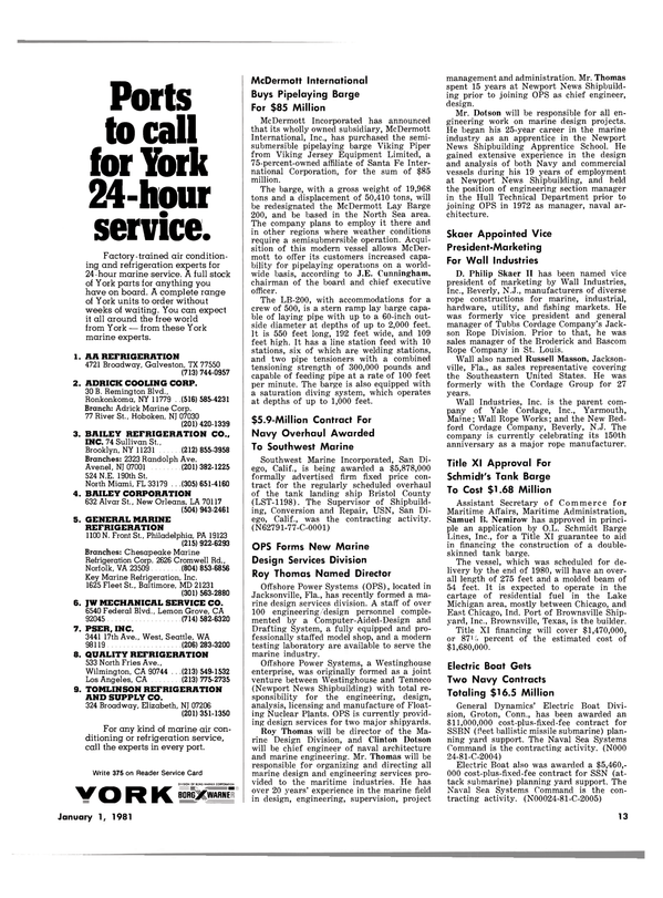 Maritime Reporter Magazine, page 11,  Jan 1981