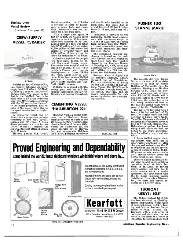 Maritime Reporter Magazine, page 14,  Jan 1981