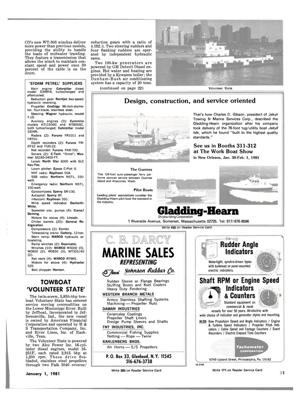 Maritime Reporter Magazine, page 19,  Jan 1981
