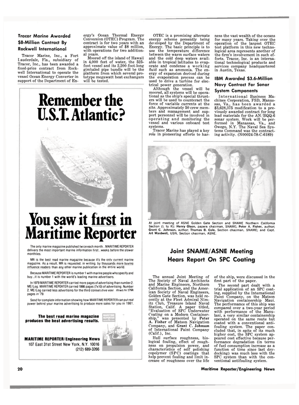 Maritime Reporter Magazine, page 18,  Jan 15, 1981