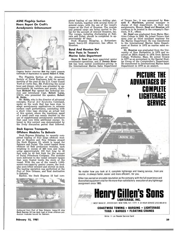 Maritime Reporter Magazine, page 27,  Feb 15, 1981