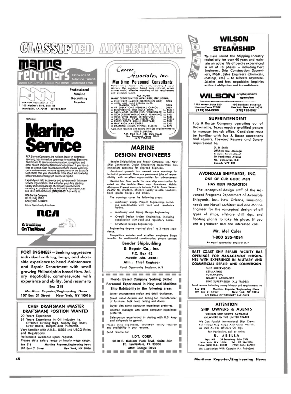 Maritime Reporter Magazine, page 44,  Feb 15, 1981