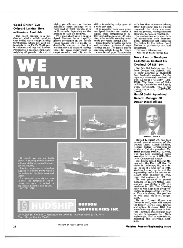 Maritime Reporter Magazine, page 20,  Mar 15, 1981