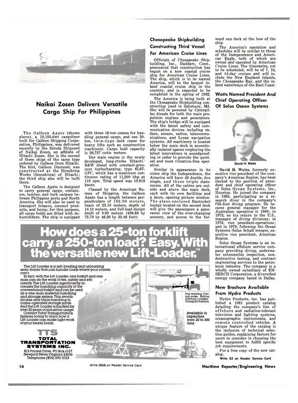 Maritime Reporter Magazine, page 12,  Apr 1981