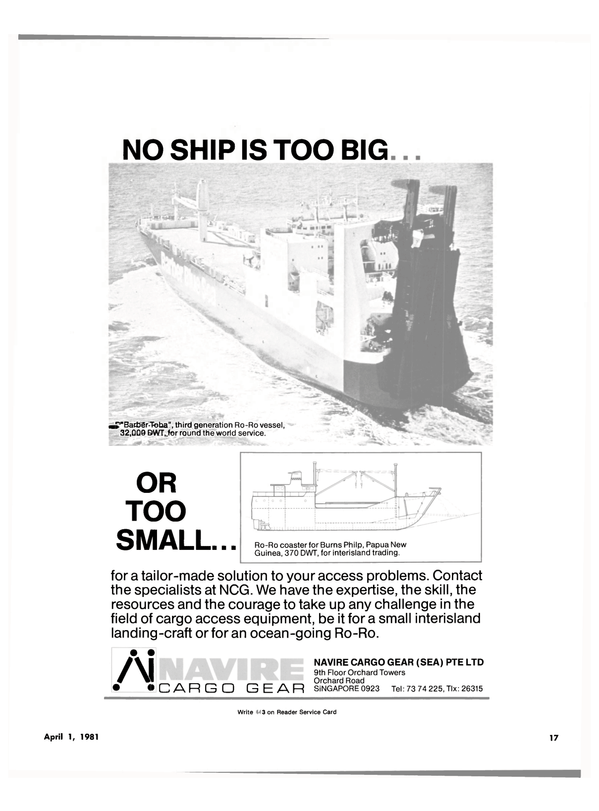 Maritime Reporter Magazine, page 15,  Apr 1981