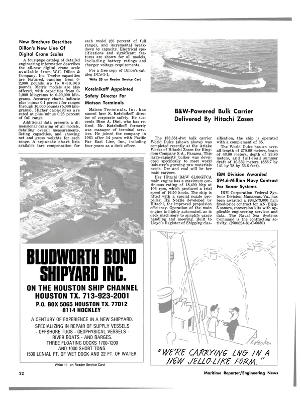 Maritime Reporter Magazine, page 30,  Apr 1981