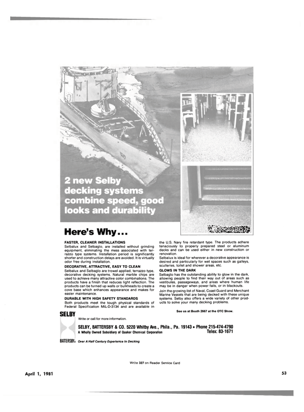 Maritime Reporter Magazine, page 51,  Apr 1981