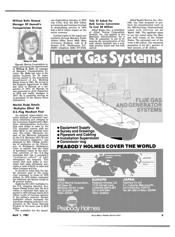 Maritime Reporter Magazine, page 7,  Apr 1981