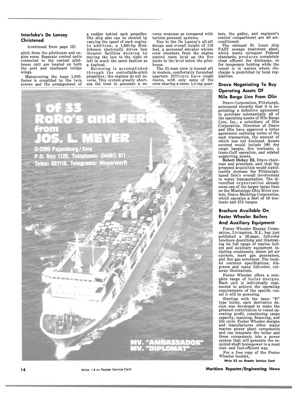 Maritime Reporter Magazine, page 12,  Jun 15, 1981