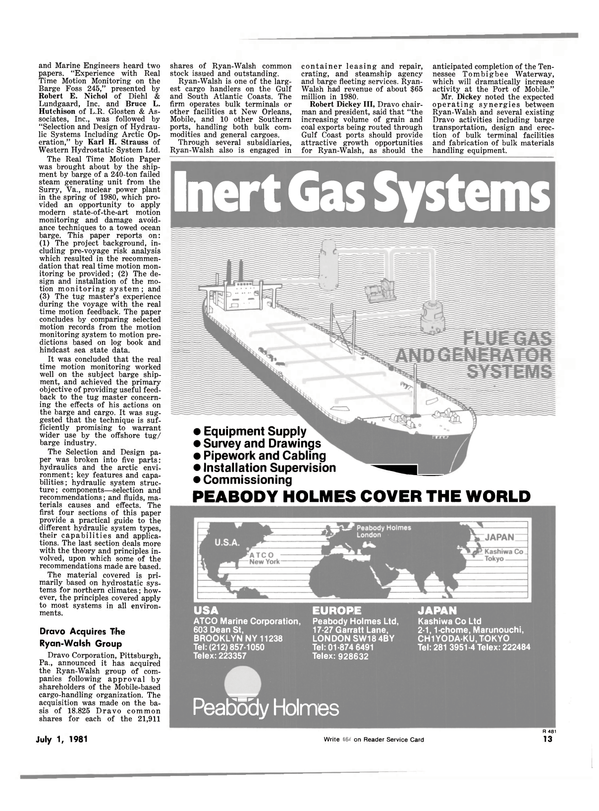 Maritime Reporter Magazine, page 11,  Jul 1981