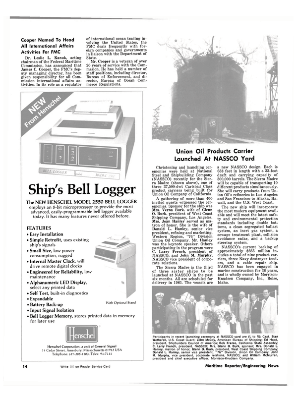 Maritime Reporter Magazine, page 12,  Jul 1981