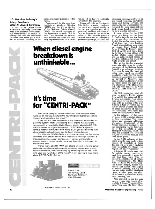 Maritime Reporter Magazine, page 40,  Jul 1981