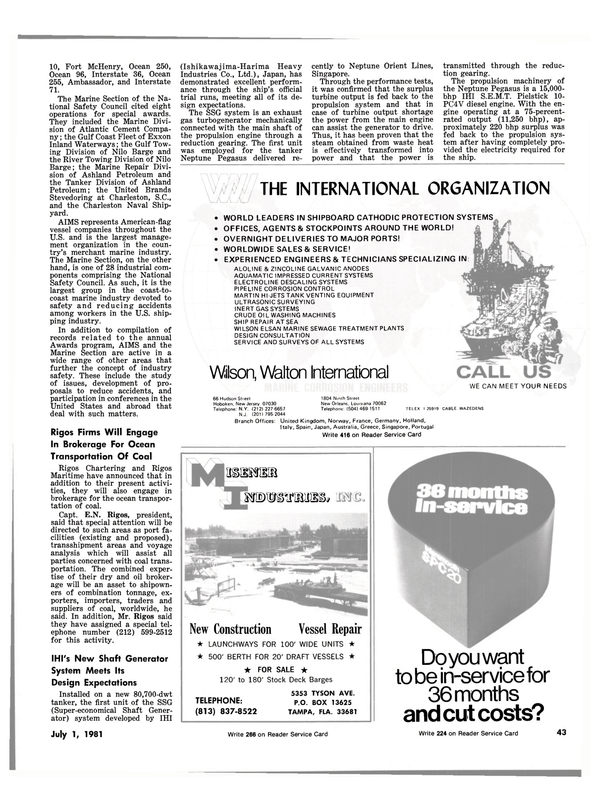 Maritime Reporter Magazine, page 41,  Jul 1981