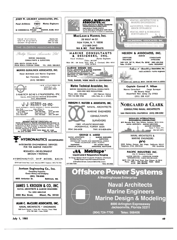 Maritime Reporter Magazine, page 47,  Jul 1981