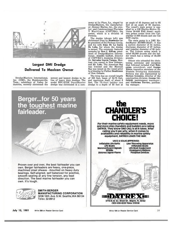 Maritime Reporter Magazine, page 37,  Jul 15, 1981