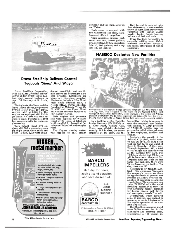 Maritime Reporter Magazine, page 12,  Aug 15, 1981