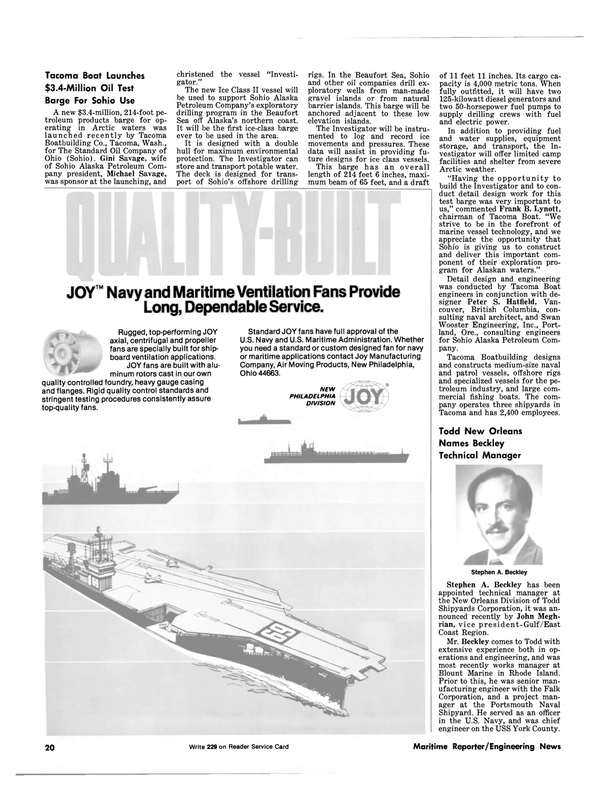 Maritime Reporter Magazine, page 14,  Aug 15, 1981