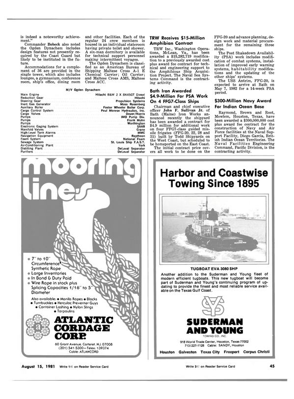 Maritime Reporter Magazine, page 39,  Aug 15, 1981