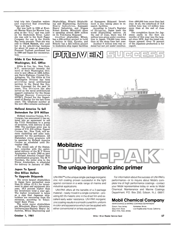 Maritime Reporter Magazine, page 51,  Oct 1981