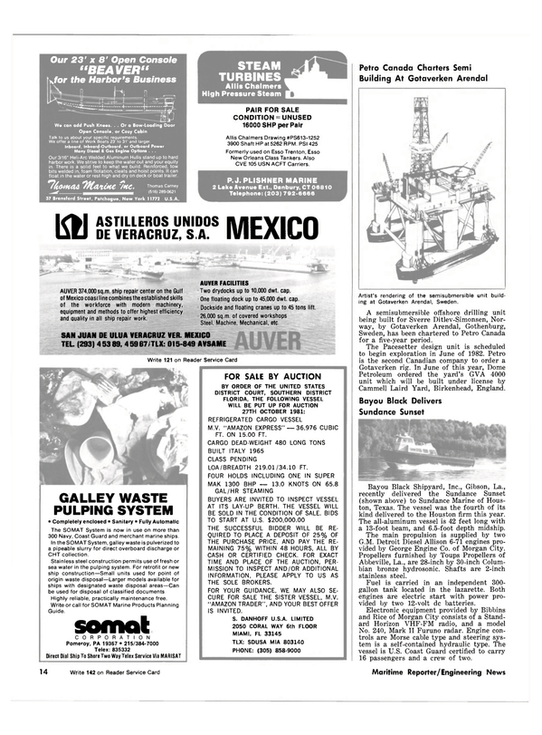 Maritime Reporter Magazine, page 12,  Oct 15, 1981