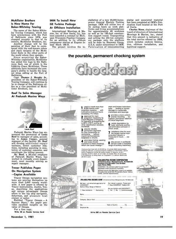Maritime Reporter Magazine, page 21,  Nov 1981
