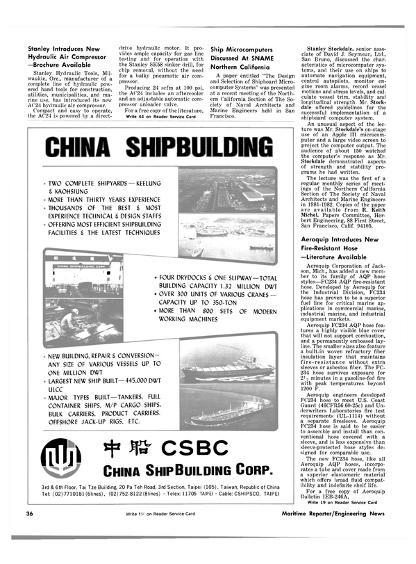 Maritime Reporter Magazine, page 38,  Nov 1981