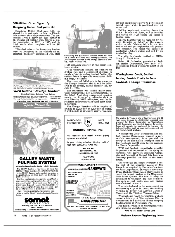 Maritime Reporter Magazine, page 10,  Nov 15, 1981