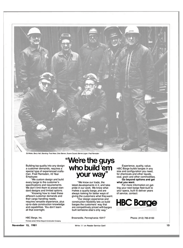 Maritime Reporter Magazine, page 11,  Nov 15, 1981