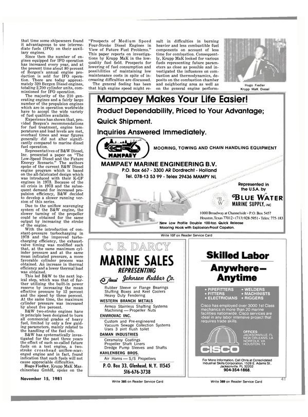 Maritime Reporter Magazine, page 37,  Nov 15, 1981