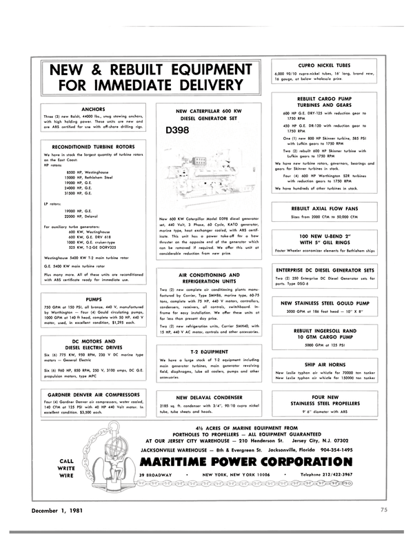 Maritime Reporter Magazine, page 53,  Dec 1981