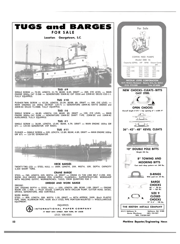 Maritime Reporter Magazine, page 48,  Jan 15, 1983