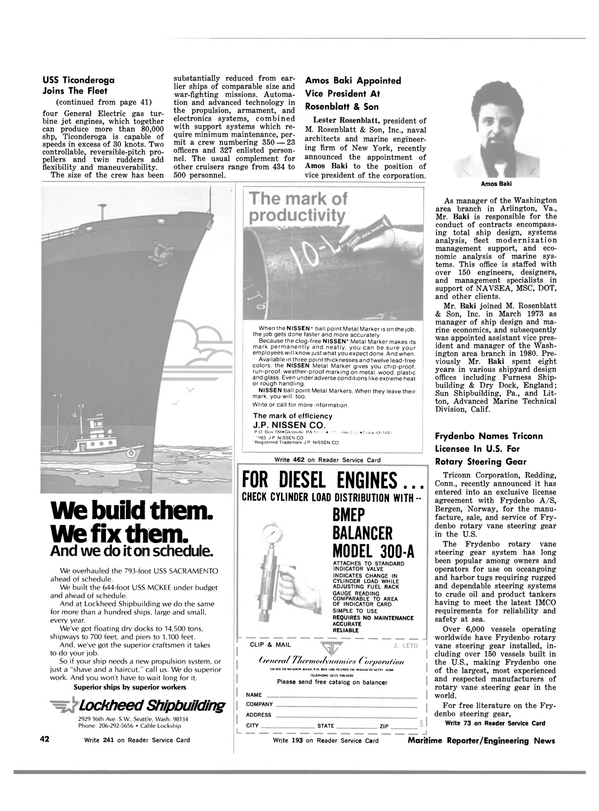 Maritime Reporter Magazine, page 38,  Feb 15, 1983