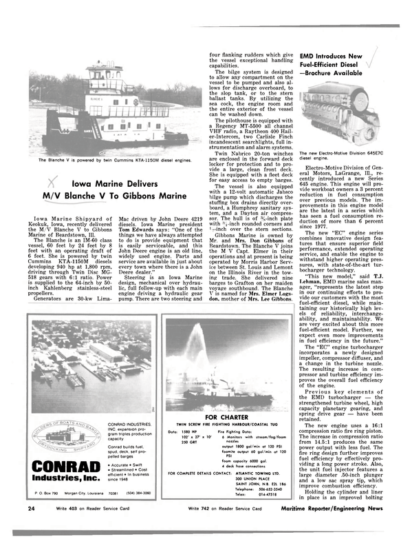 Maritime Reporter Magazine, page 22,  Mar 1983