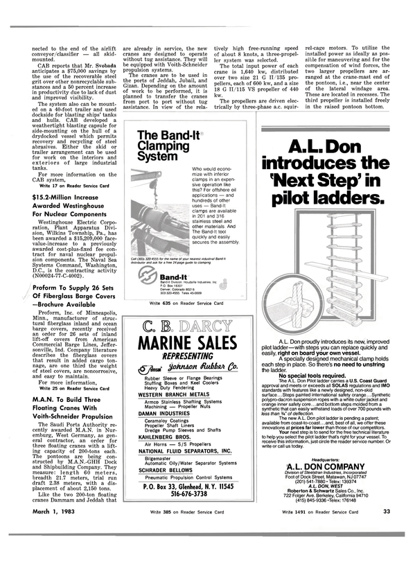Maritime Reporter Magazine, page 31,  Mar 1983