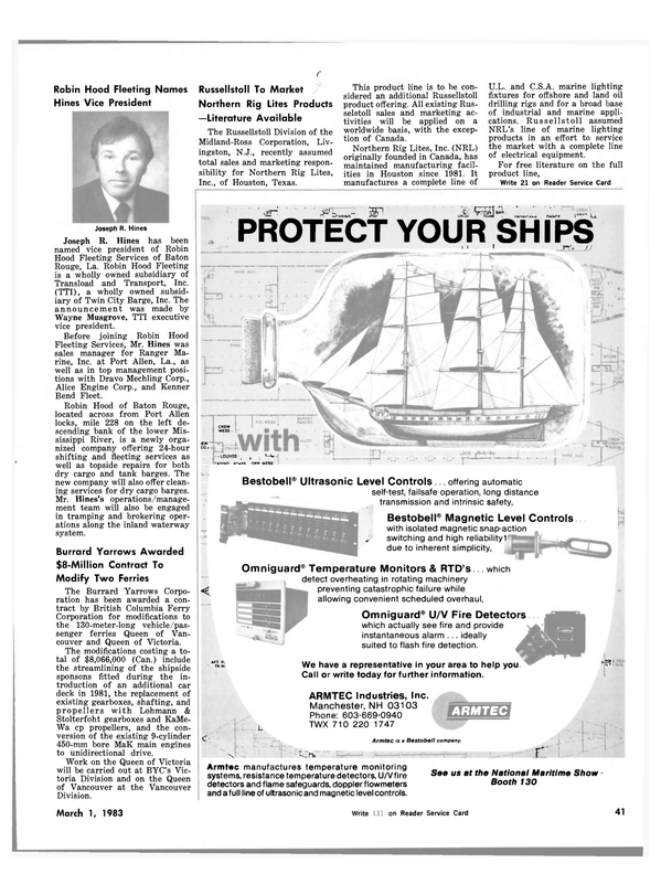 Maritime Reporter Magazine, page 39,  Mar 1983