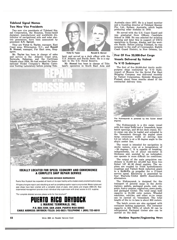 Maritime Reporter Magazine, page 52,  Mar 1983