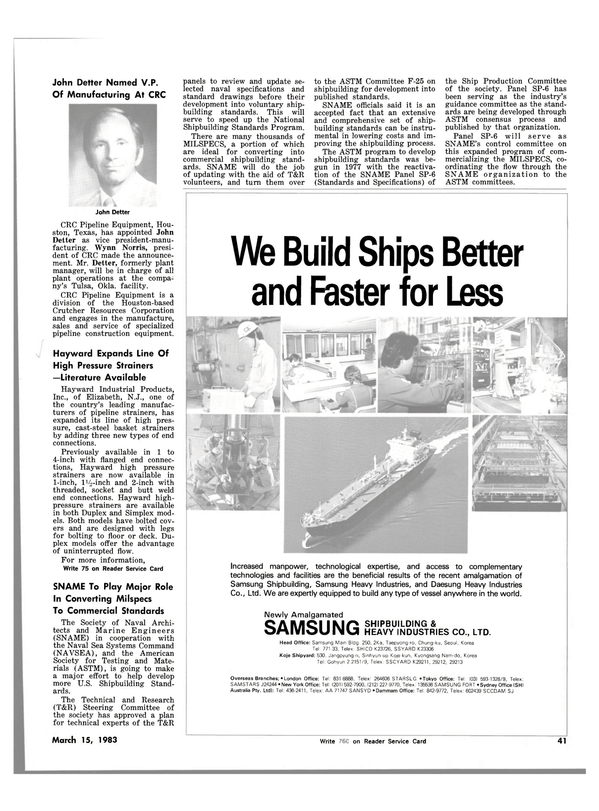 Maritime Reporter Magazine, page 43,  Mar 15, 1983