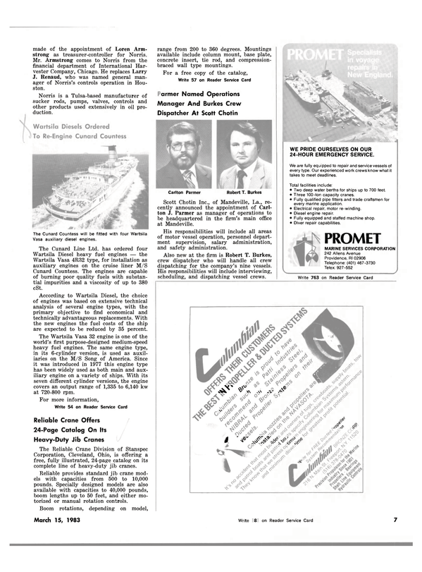 Maritime Reporter Magazine, page 5,  Mar 15, 1983