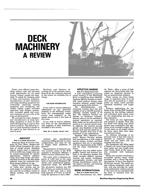 Maritime Reporter Magazine, page 22,  Aug 1983