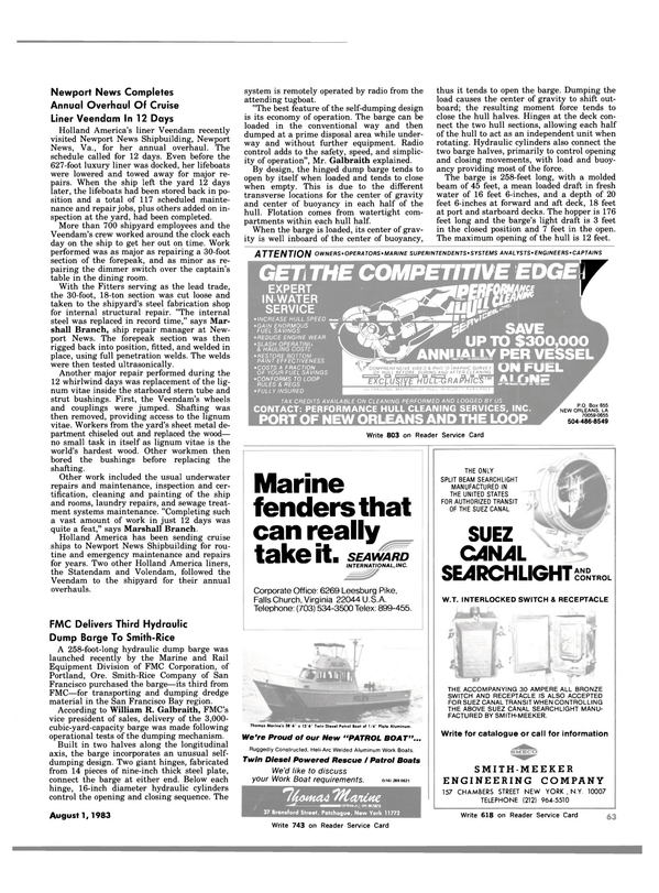 Maritime Reporter Magazine, page 63,  Aug 1983