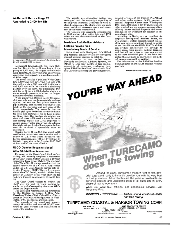 Maritime Reporter Magazine, page 43,  Oct 1983